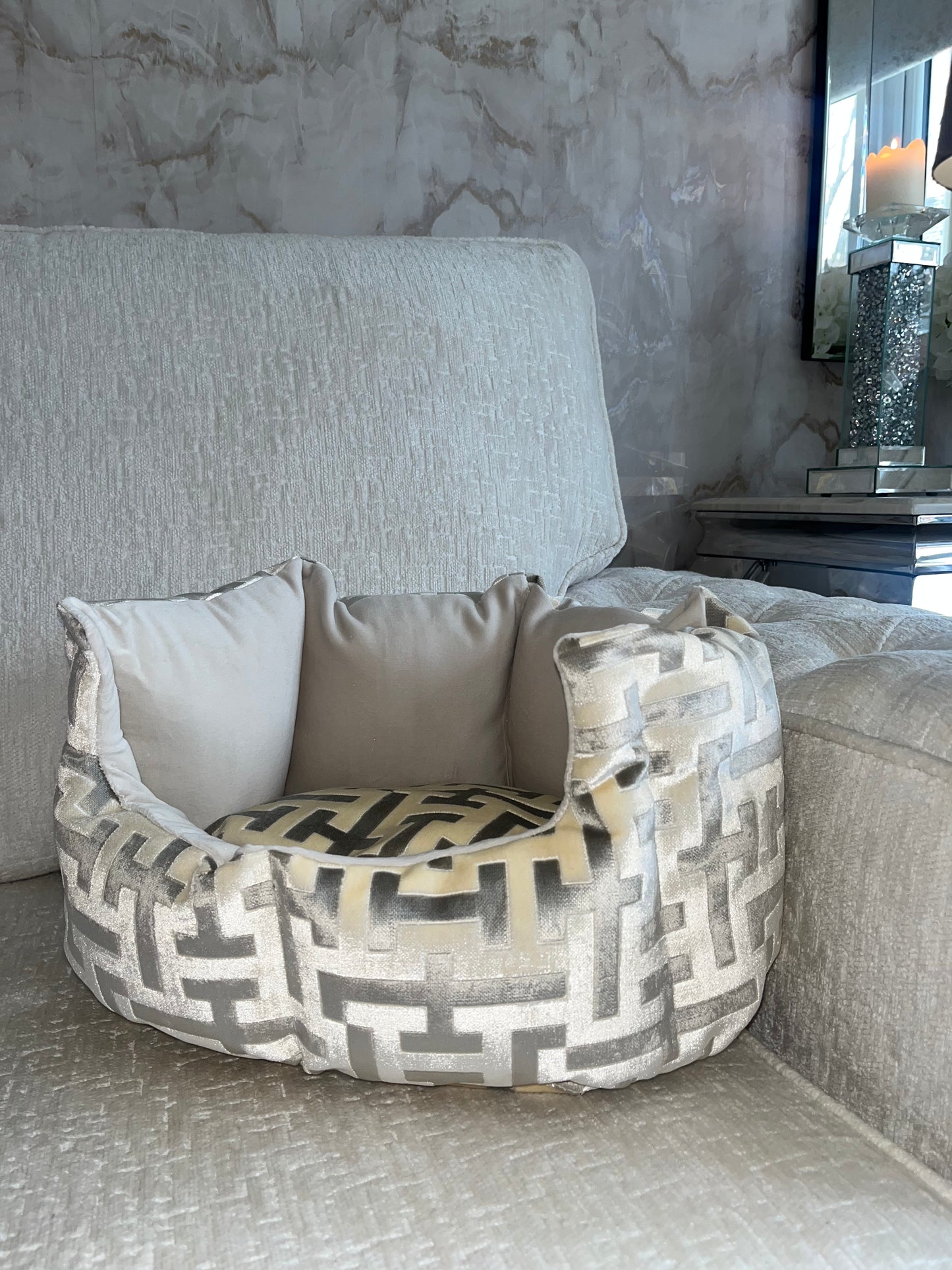 Aztech Cream & Gold Dog Bed