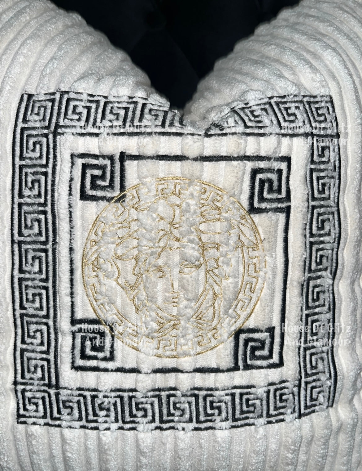 Medusa Cushion in Cream & Black