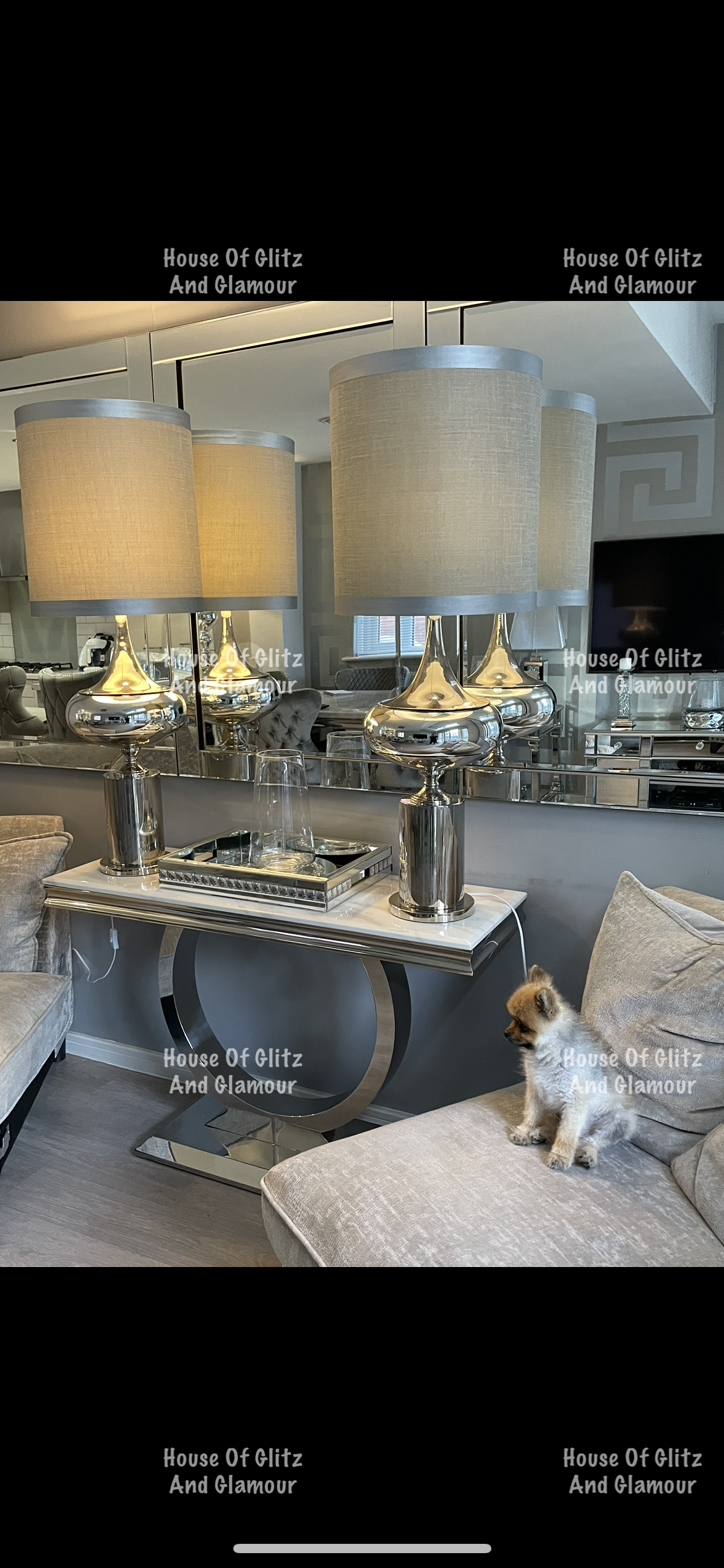 Arianna White & Grey Marble & Stainless Steel Circular Base Console Table 120cm x 40cm x 75cm