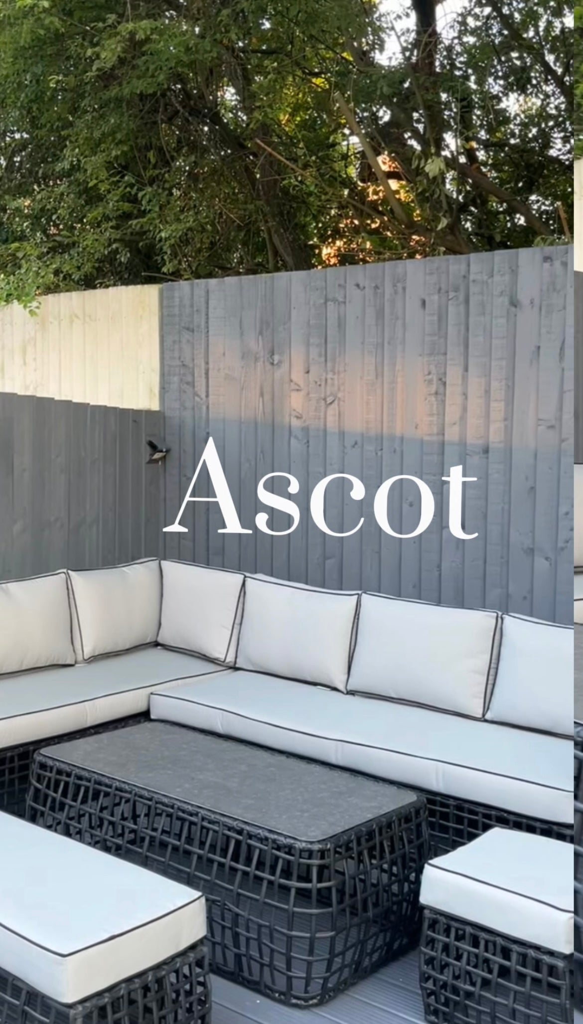 Ascot Aluminium 10 Seater Extra Large Lounging Corner Sofa + Coffee Table