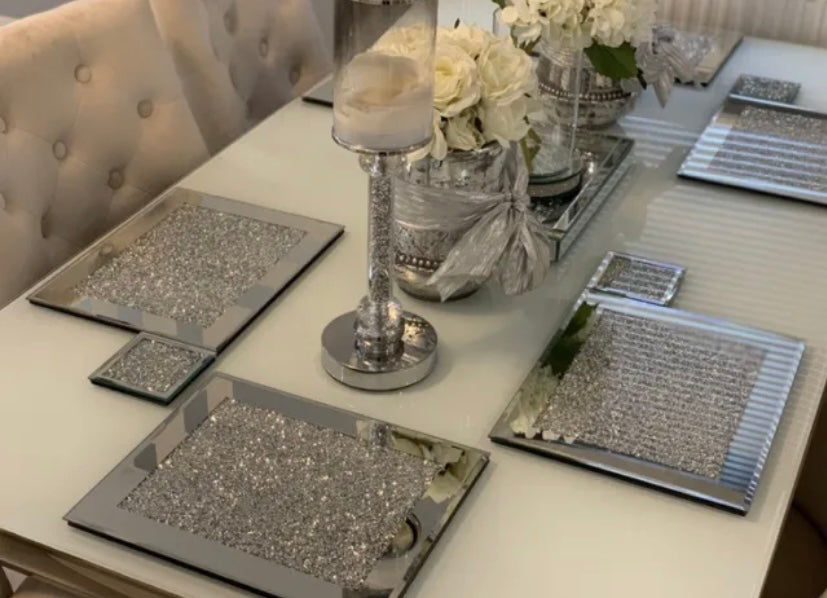 Silver Crystal Rectangular Placemat