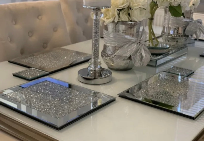 Silver Crystal Rectangular Placemat