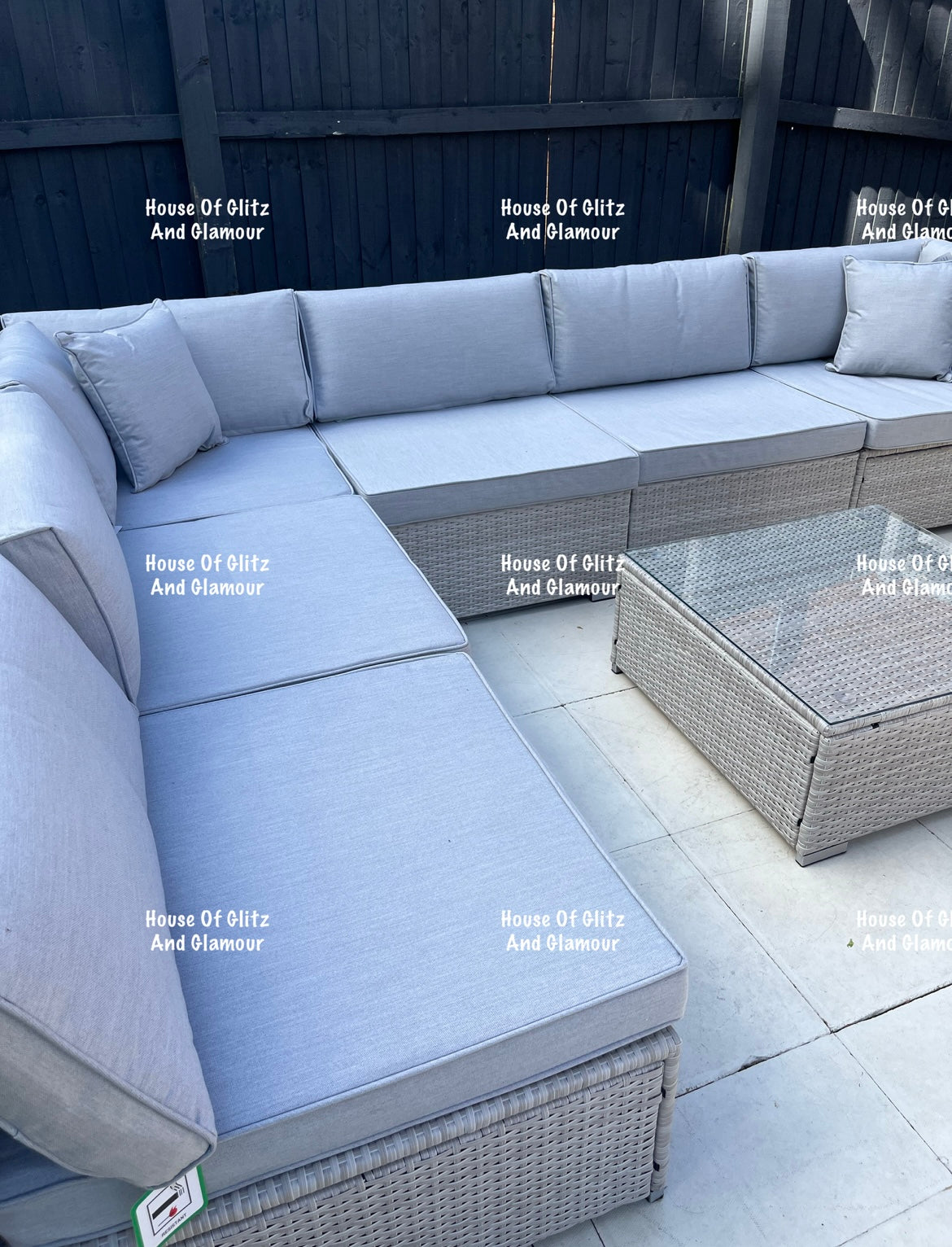 Penelope U Shape Rattan Corner Sofa & Table Set