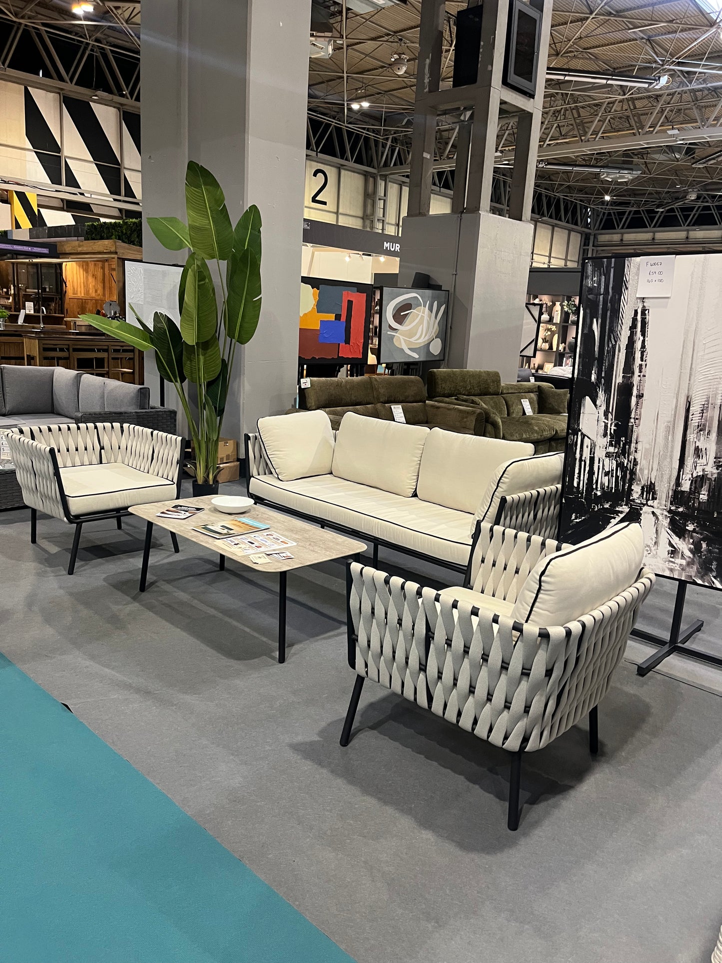 Sicilia Rattan 3 Seater Sofa & 2 Armchairs Coffee Table Set