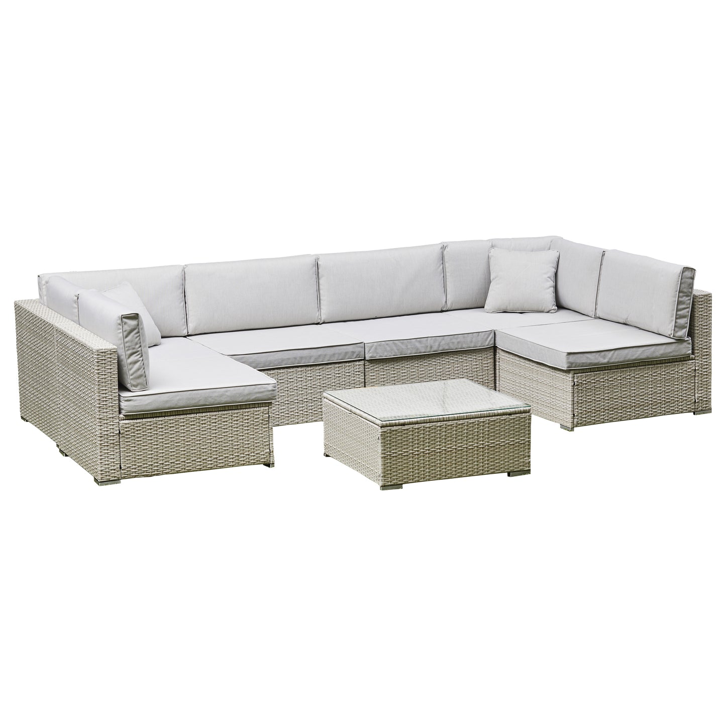 Penelope U Shape Rattan Corner Sofa & Table Set