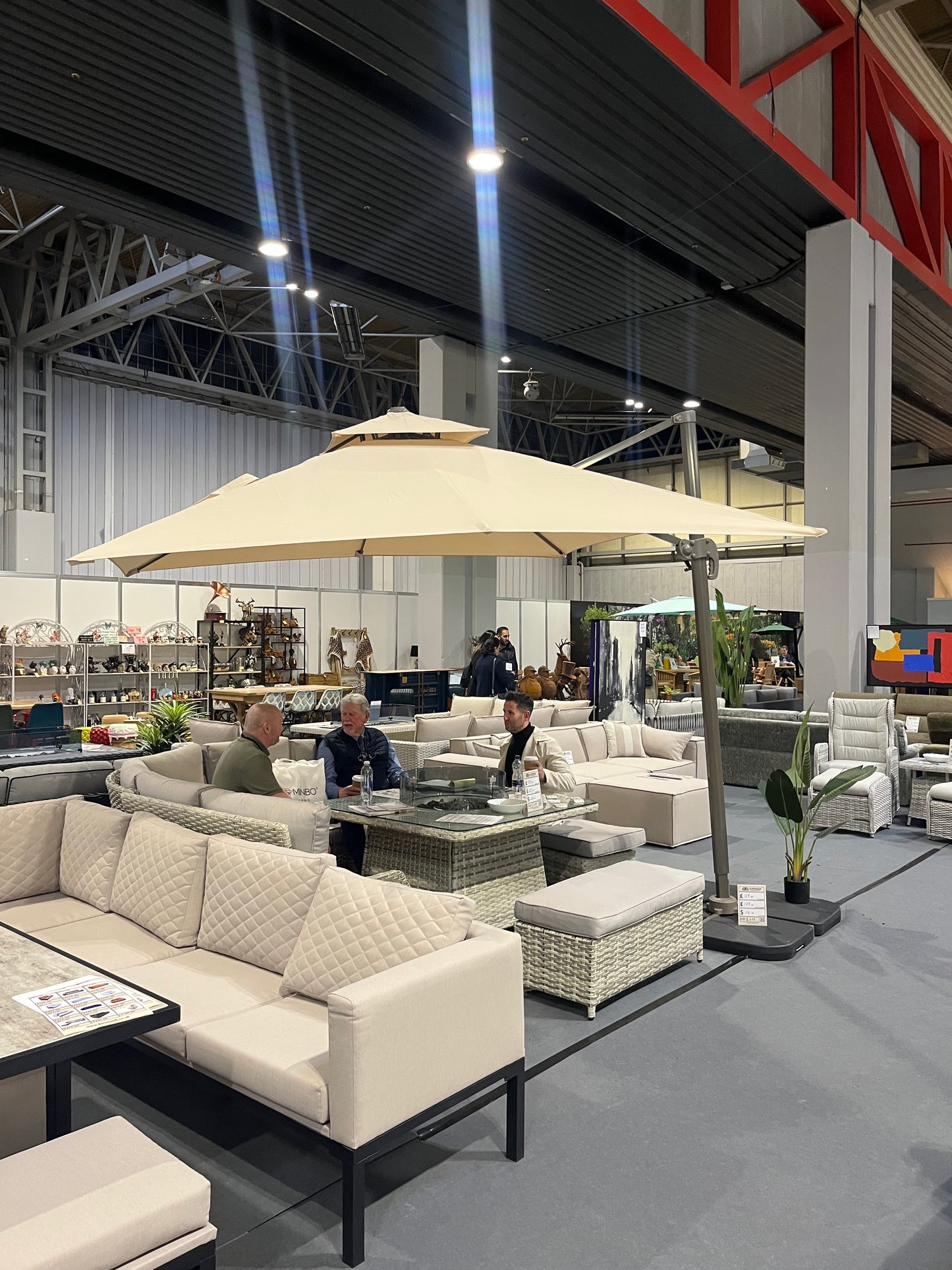 Vancouver Cream 10 Seater Aluminium L Shape Corner Sofa Dining Set with Fire Pit Table