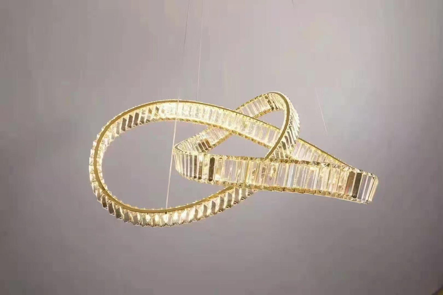 Gold Woven Acrylic Crystal Chandelier