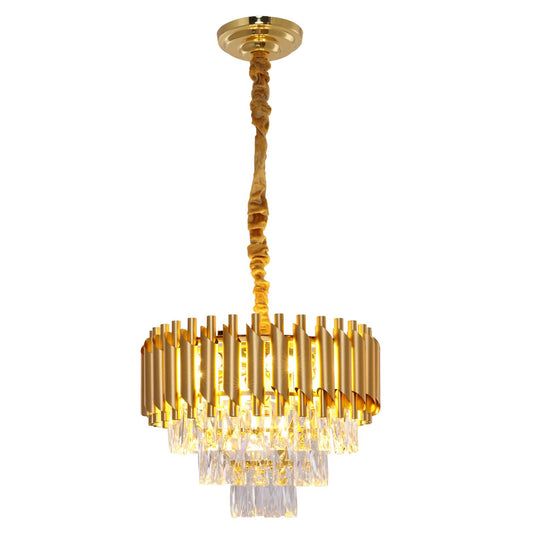 Gold Tiered Crystal Chandelier