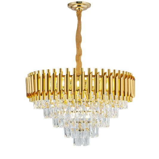 Gold Tiered Crystal Chandelier
