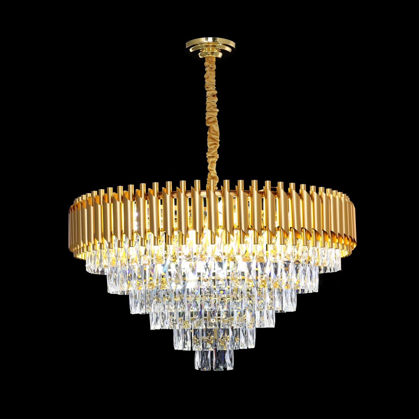 Gold Tiered Crystal Chandelier