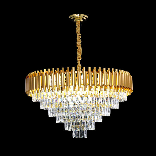 Gold Tiered Crystal Chandelier
