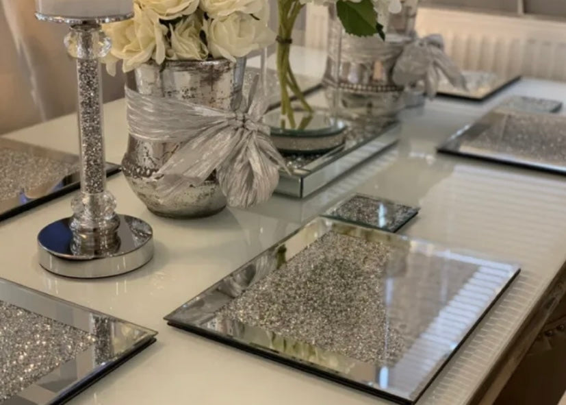 Silver Crystal Rectangular Placemat