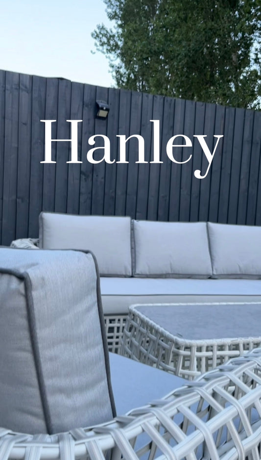 Hanley Grey Rattan Large Sofa & 2 Arm Chairs With Coffee Table (Display Model)