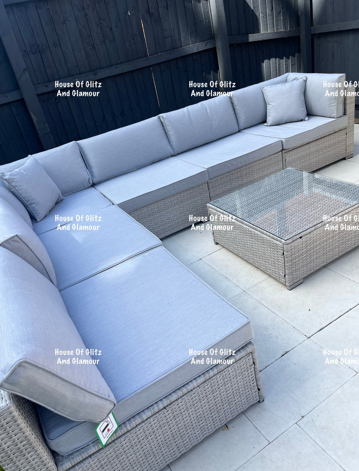 Penelope U Shape Rattan Corner Sofa & Table Set