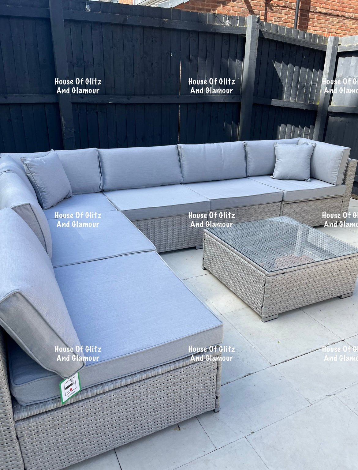 Penelope U Shape Rattan Corner Sofa & Table Set
