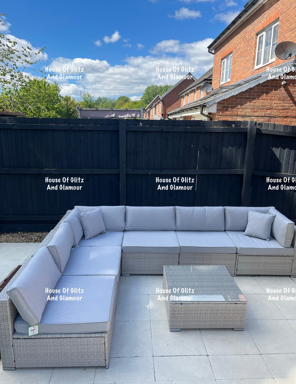 Penelope U Shape Rattan Corner Sofa & Table Set