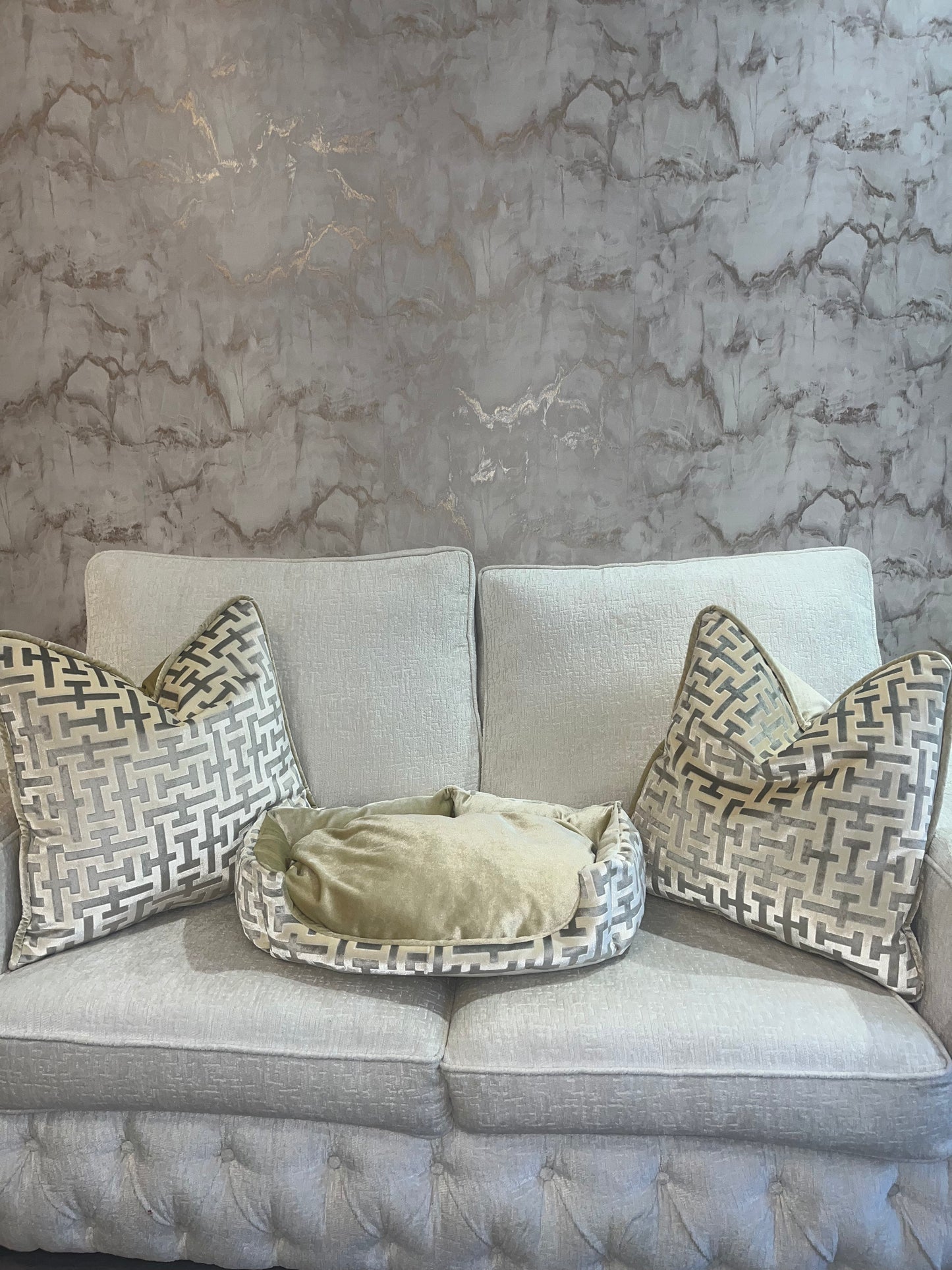 Aztech Cream & Gold Dog Bed