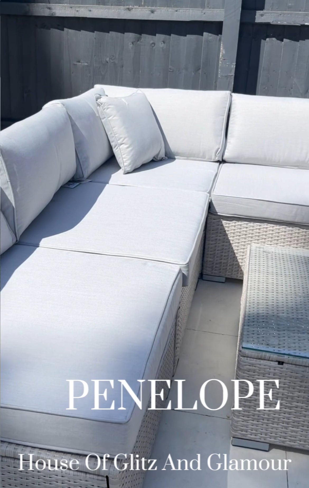 Penelope U Shape Rattan Corner Sofa & Table Set