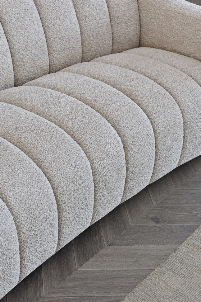 Alexa 3 Seater Boucle Sofa in Oatmeal Boucle Fabric