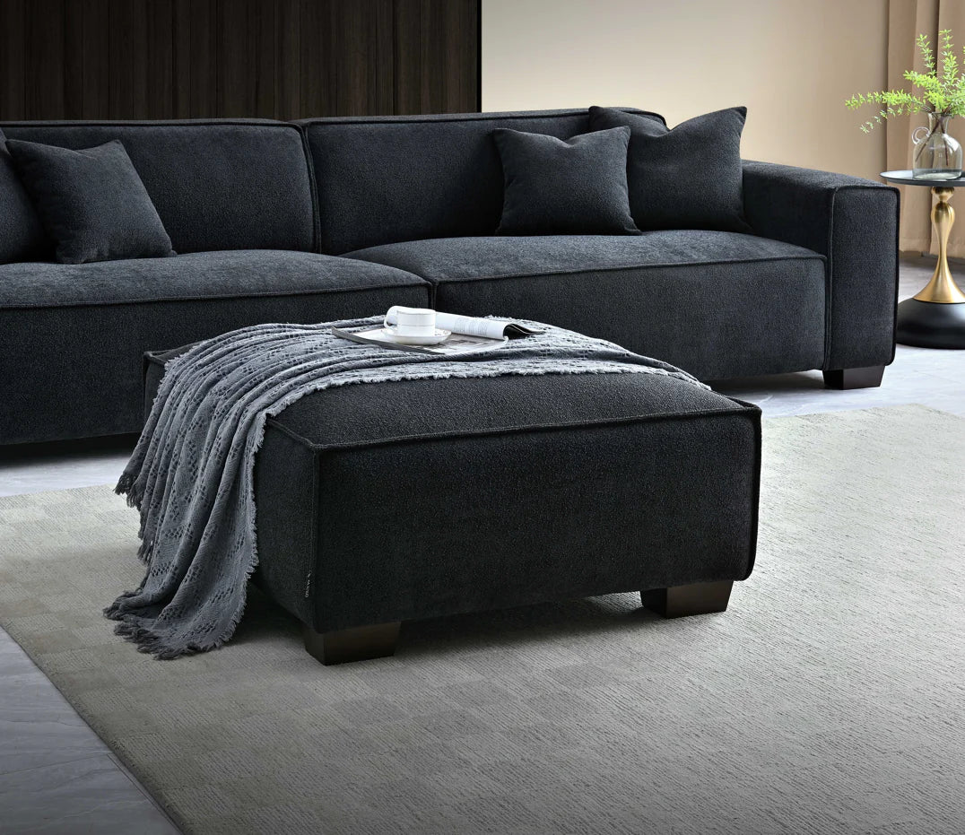 Dakota 4 seater with Chaise in Midnight Boucle