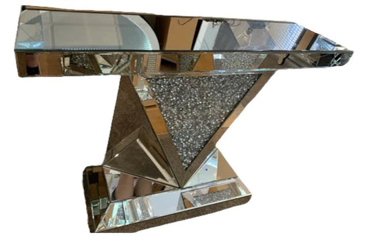 V Crystal Mirror  Console Table 120cm x 33.5cm x 80cm