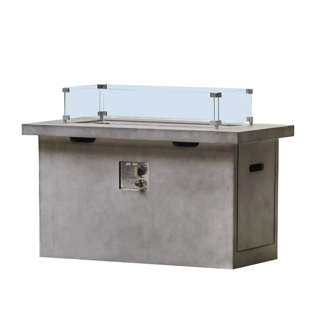 Tall Rectangular Light Grey Fire Pit