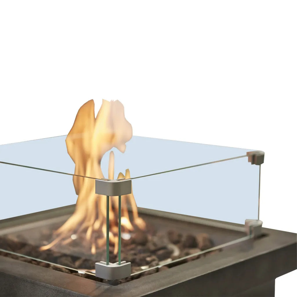 Dark Grey Cube Fire Pit