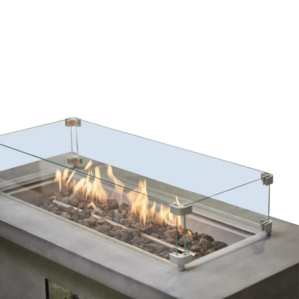Tall Rectangular Light Grey Fire Pit