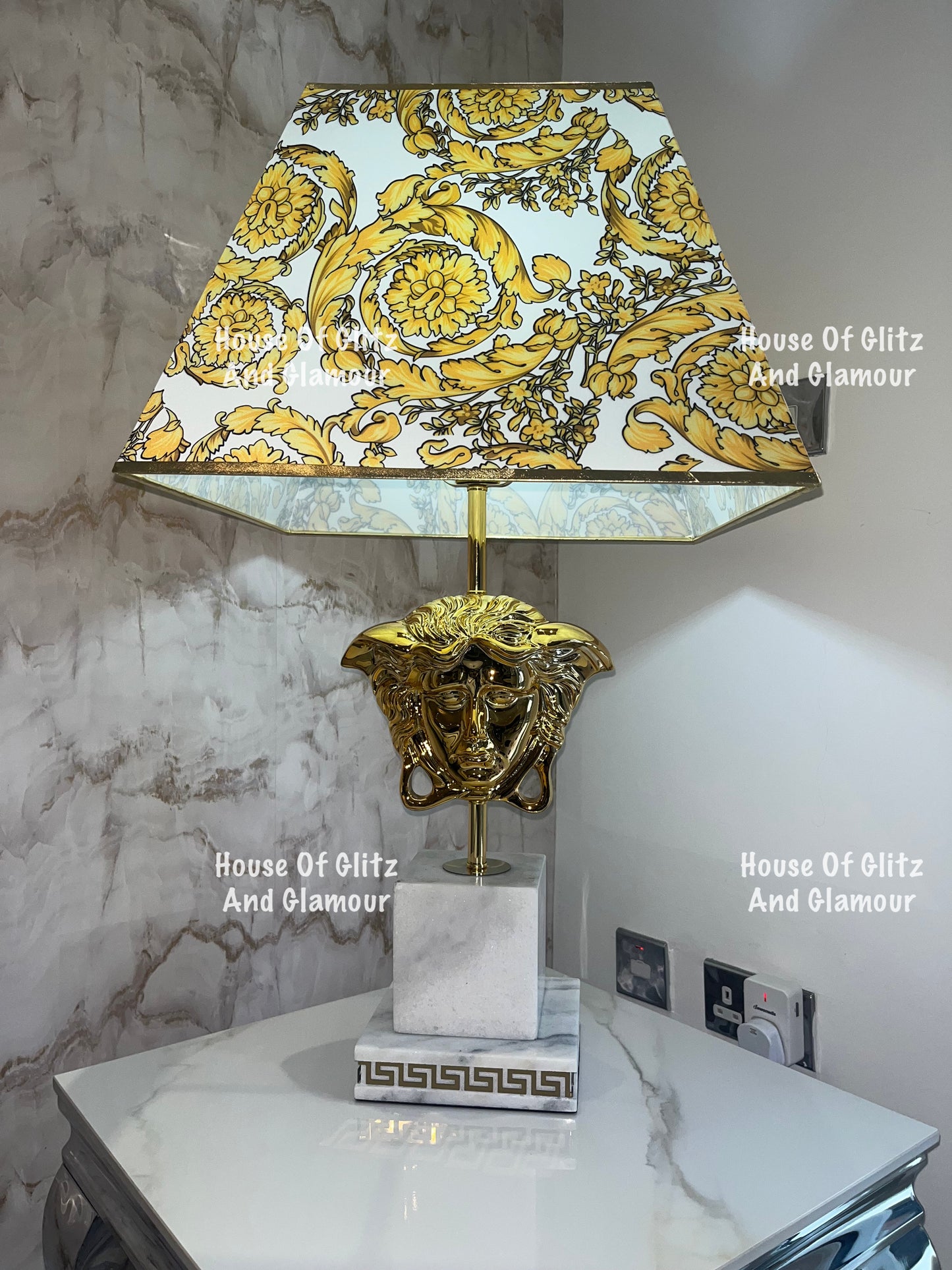 Medusa White & Gold Table Lamp