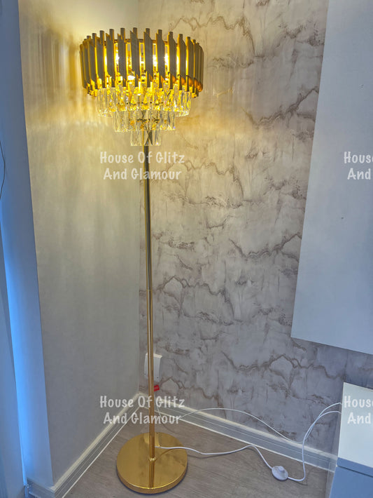 Gold Crystal Floor Lamp