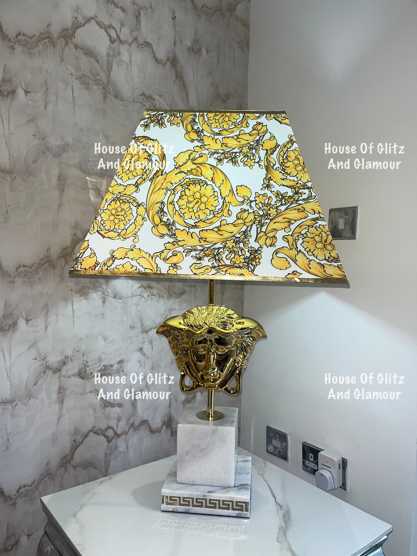 Medusa White & Gold Table Lamp