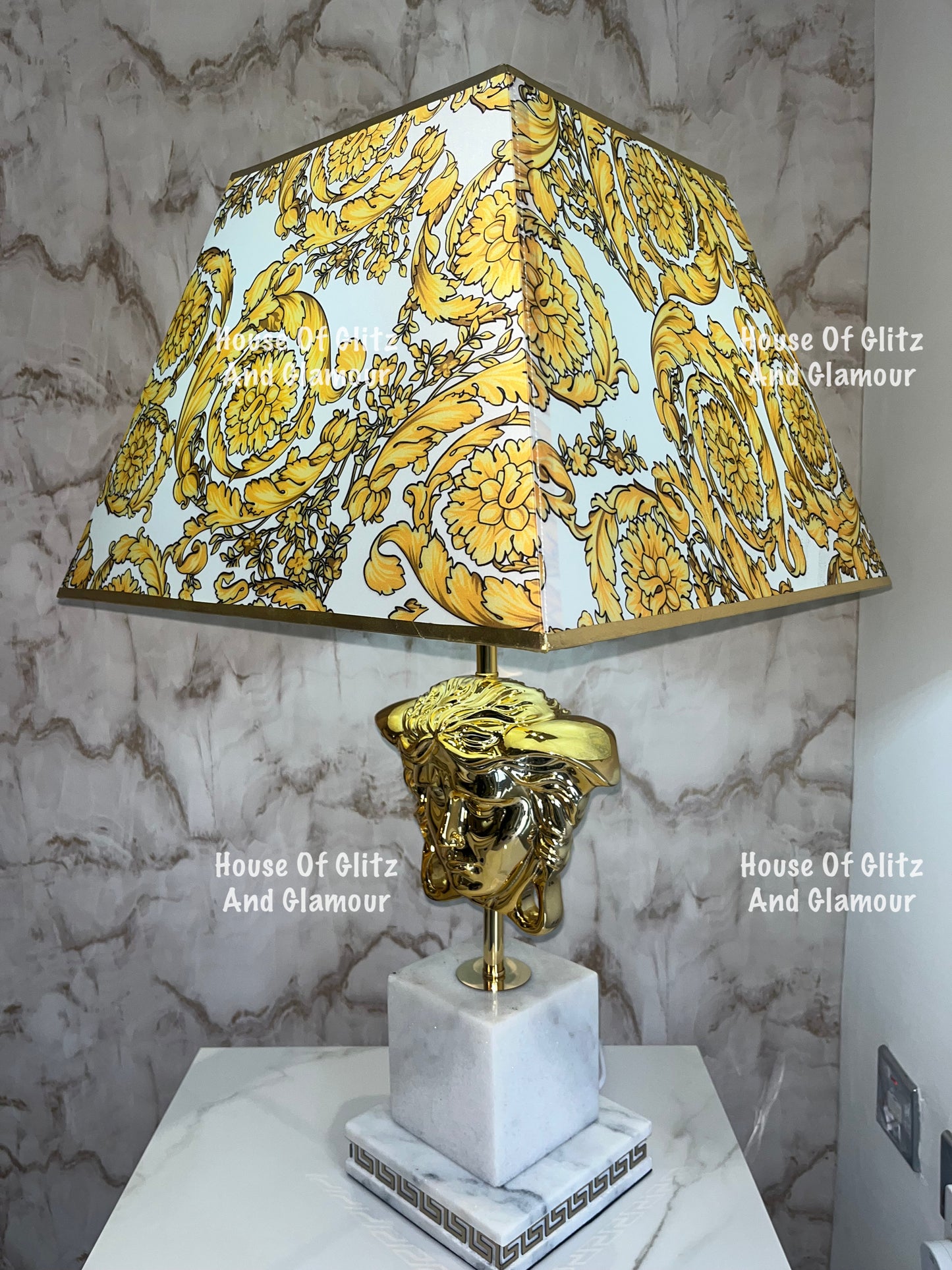 Medusa White & Gold Table Lamp