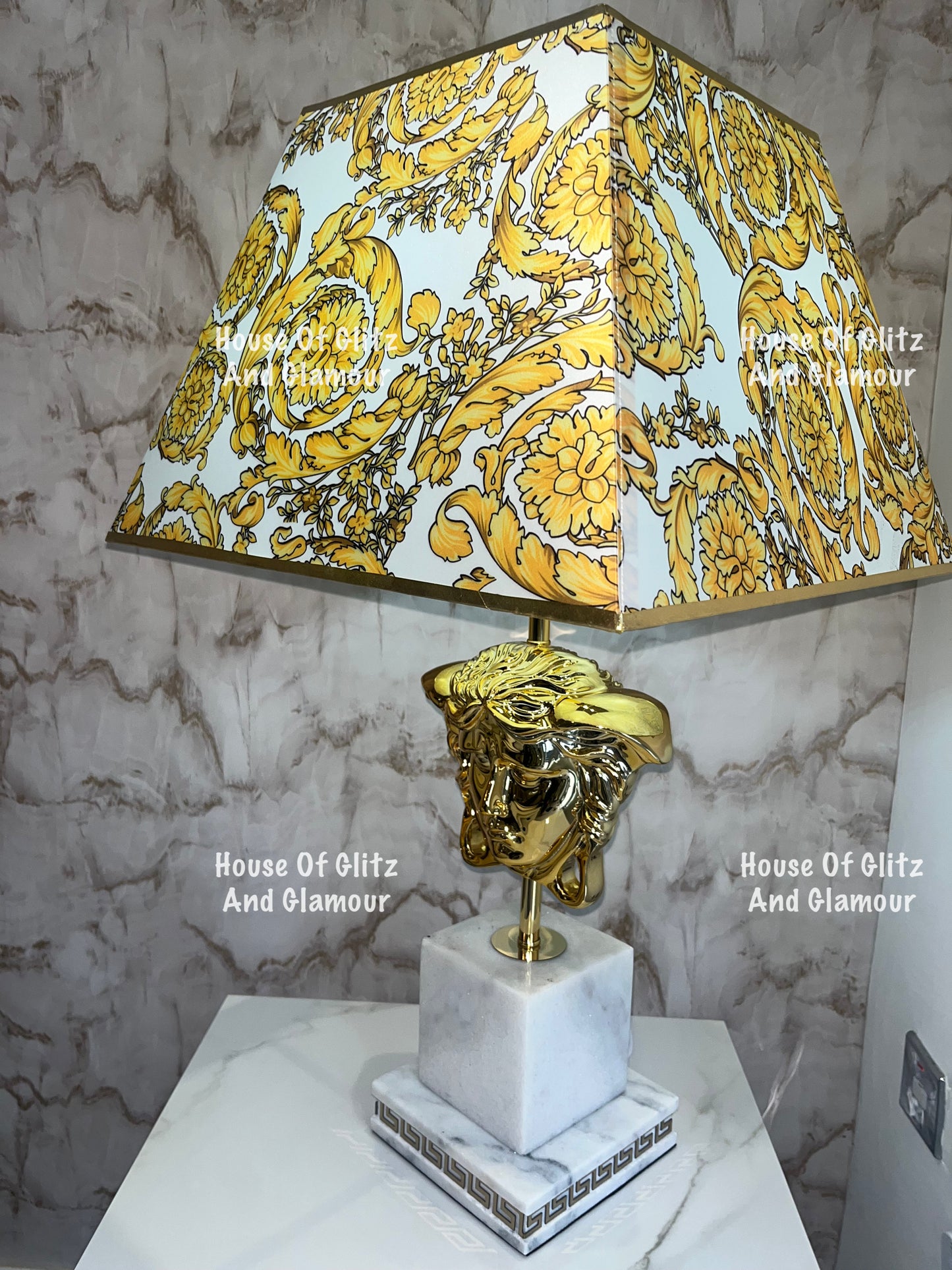 Medusa White & Gold Table Lamp