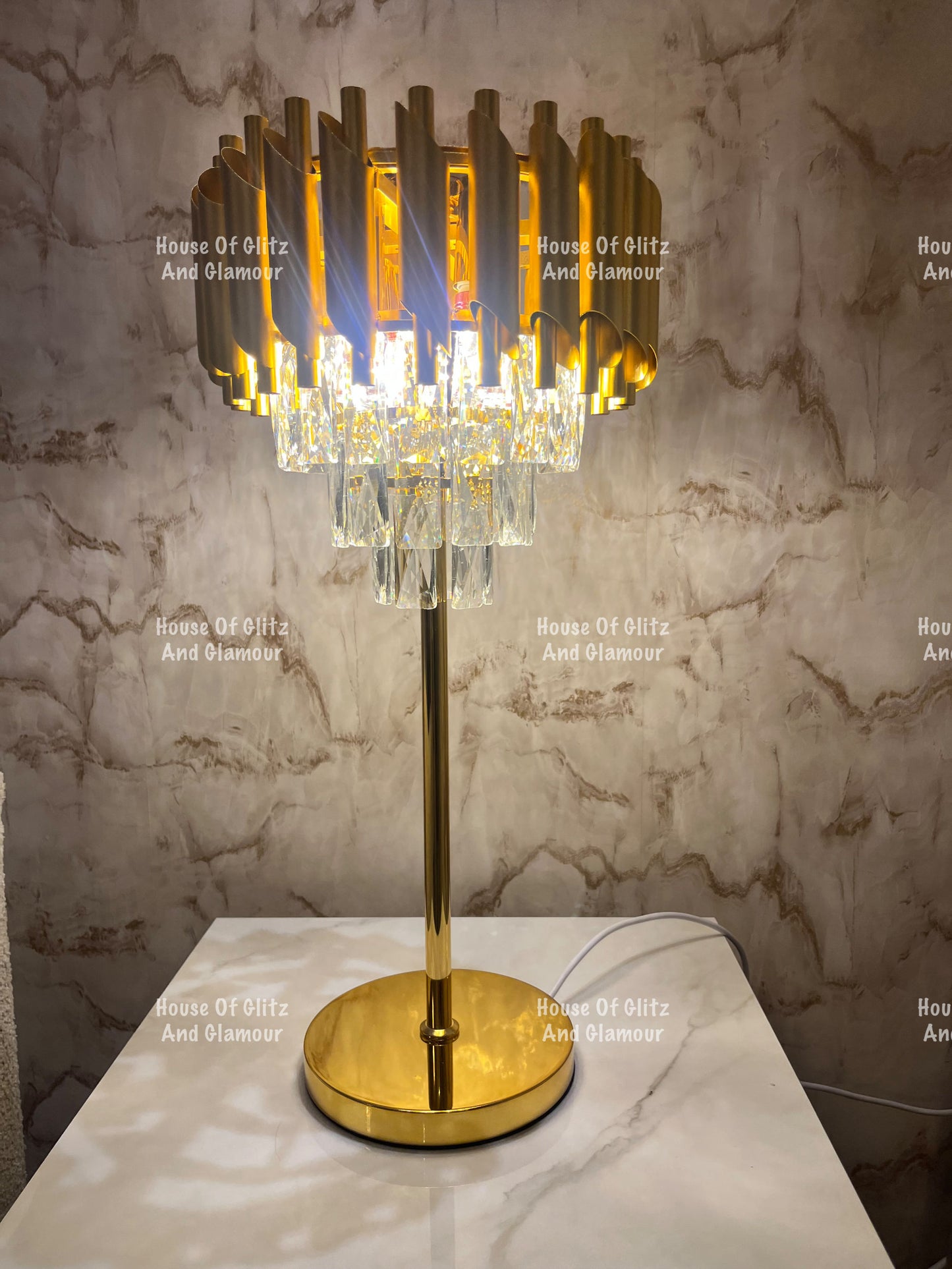 Gold Crystal Table Lamp