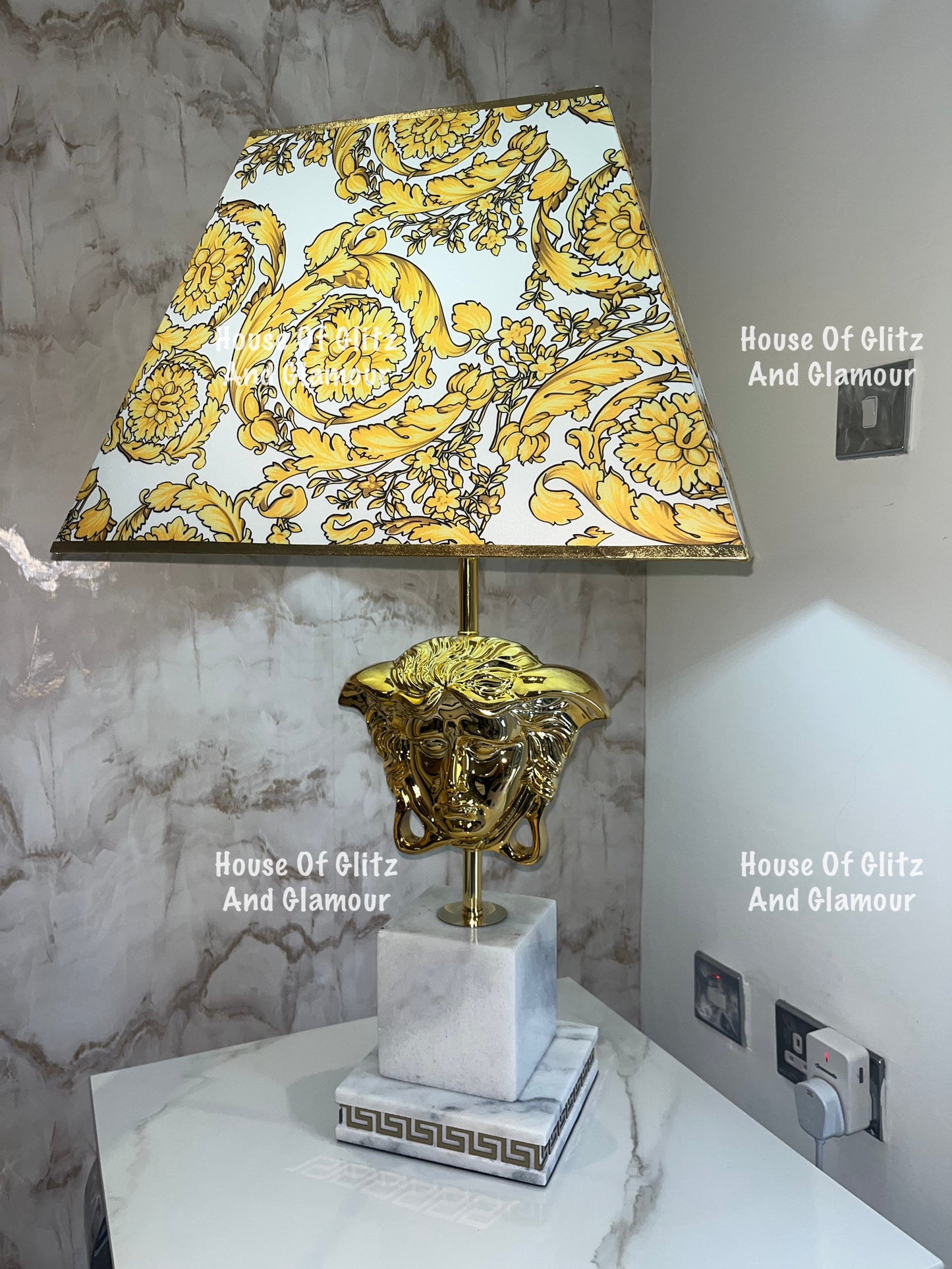 Medusa White & Gold Table Lamp
