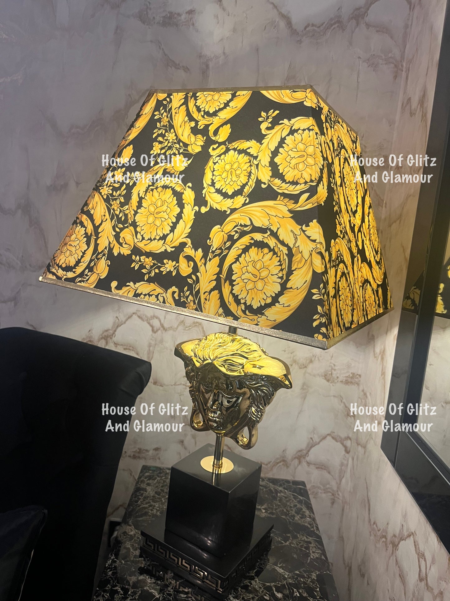 Medusa Black & Gold Table Lamp