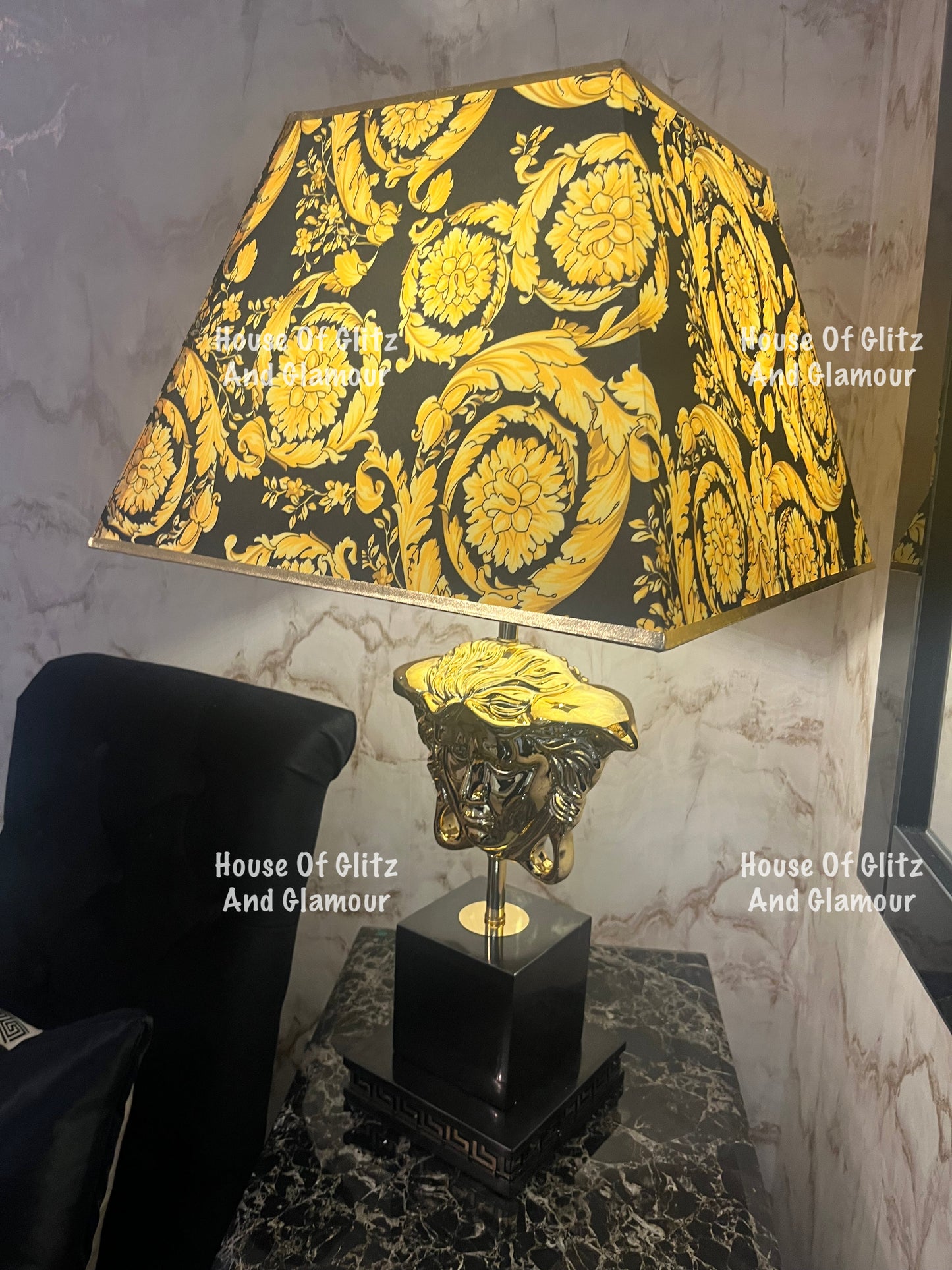 Medusa Black & Gold Table Lamp