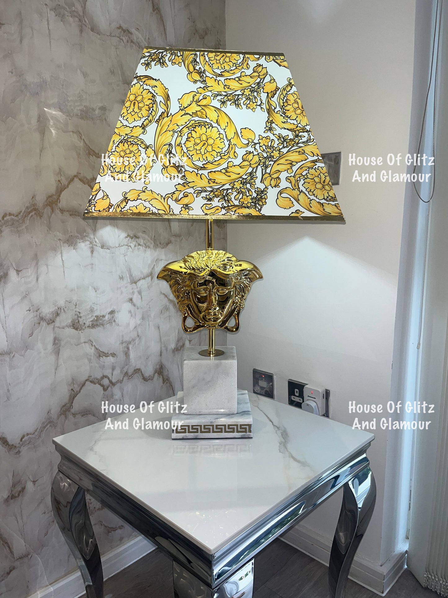 Medusa White & Gold Table Lamp