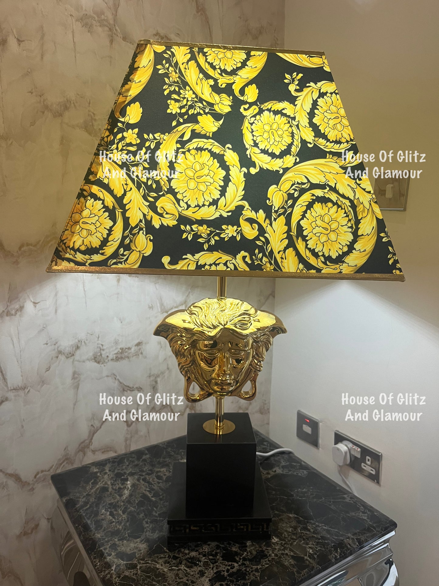 Medusa Black & Gold Table Lamp