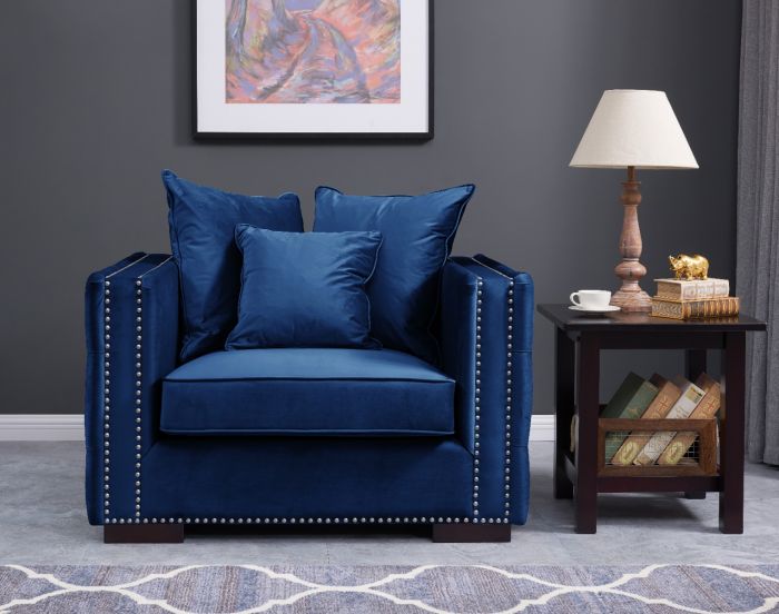Mayfair Velvet Tufted Chair Royal Blue