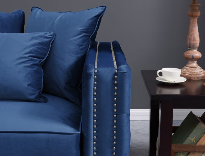 Mayfair Velvet Tufted Snuggle Chair Royal Blue