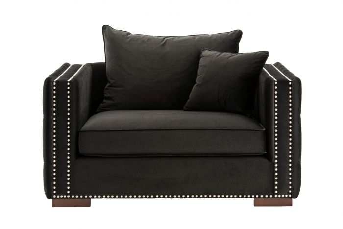 Mayfair Velvet Tufted Snuggle Chair Black