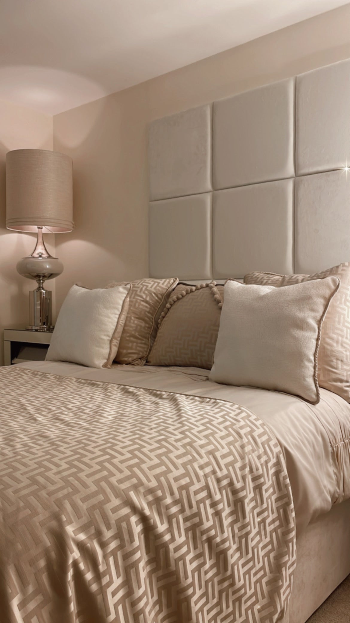 50 x 50 Velvet wall panels in a 3 x 3 configuration