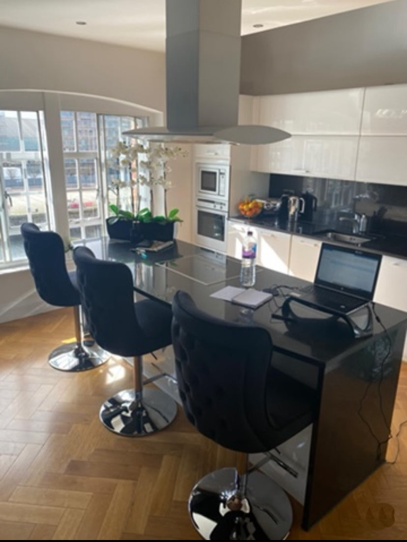 Coco Black Tufted Bar Stools