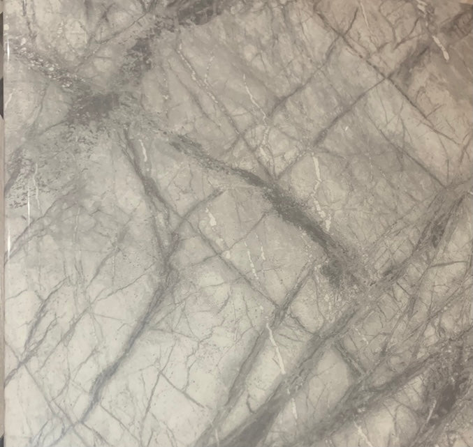 Louis Grey Marble & Stainless Steel Lamp / Side Table