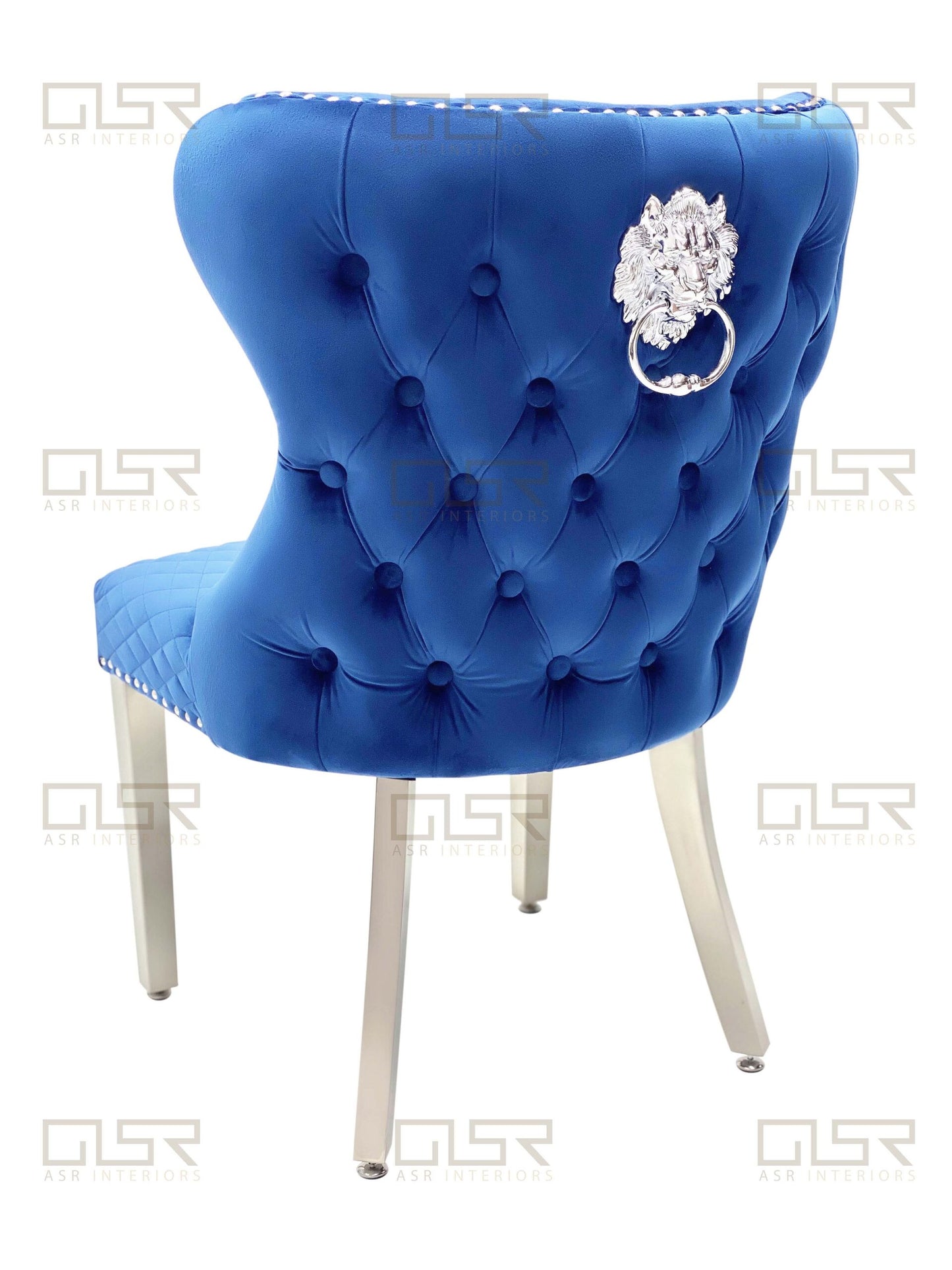 Valentina Navy Velvet Lion Knocker Dining Chair