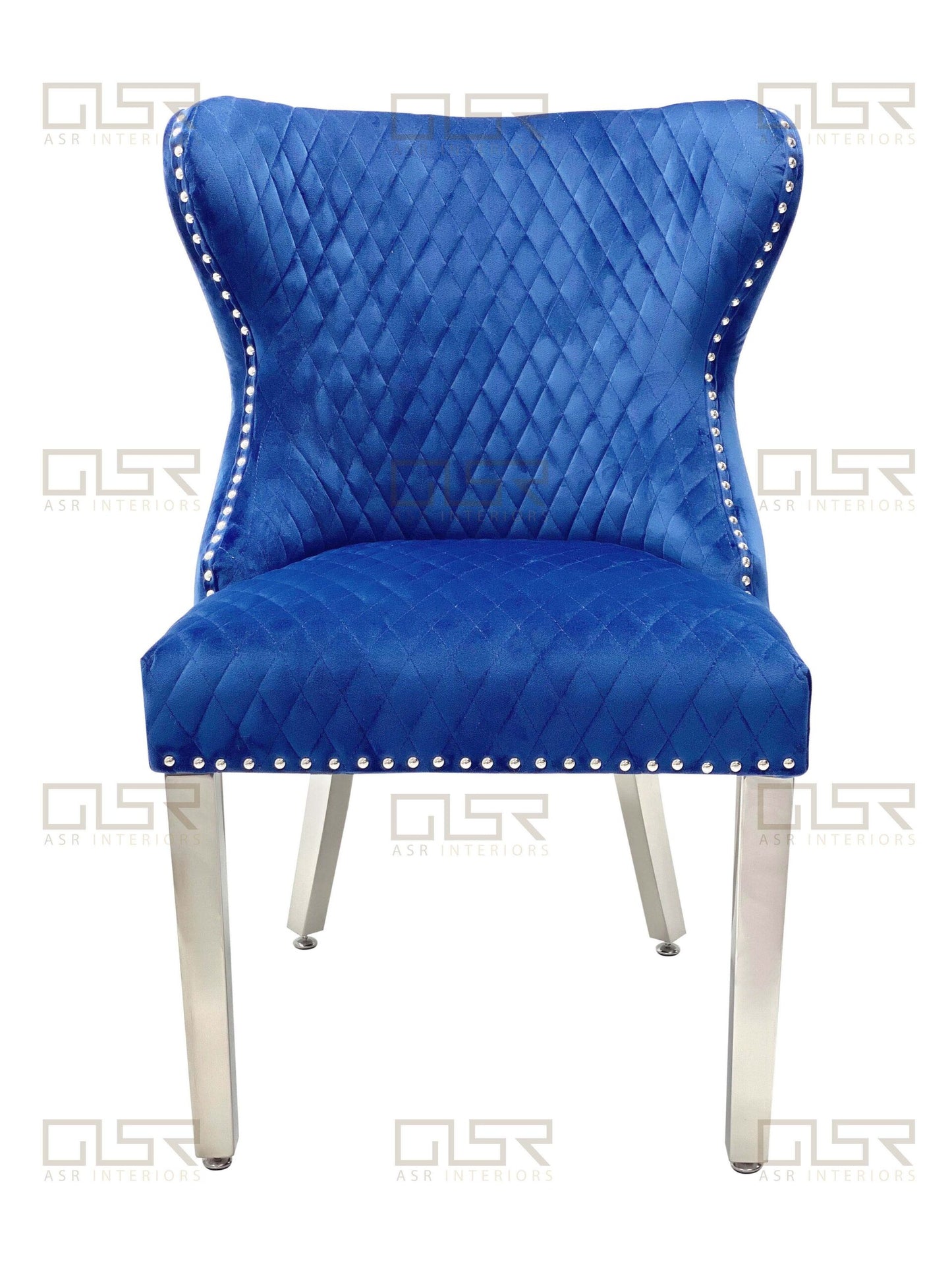 Valentina Navy Velvet Lion Knocker Dining Chair
