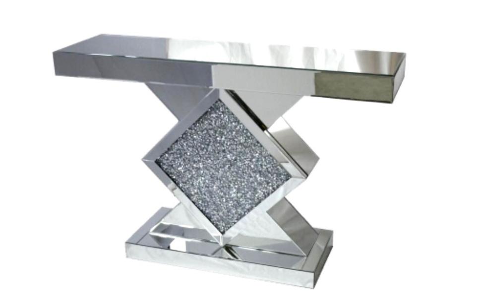 Triangle Crystal Mirror Console Table 120cm x 33.5cm x 80cm