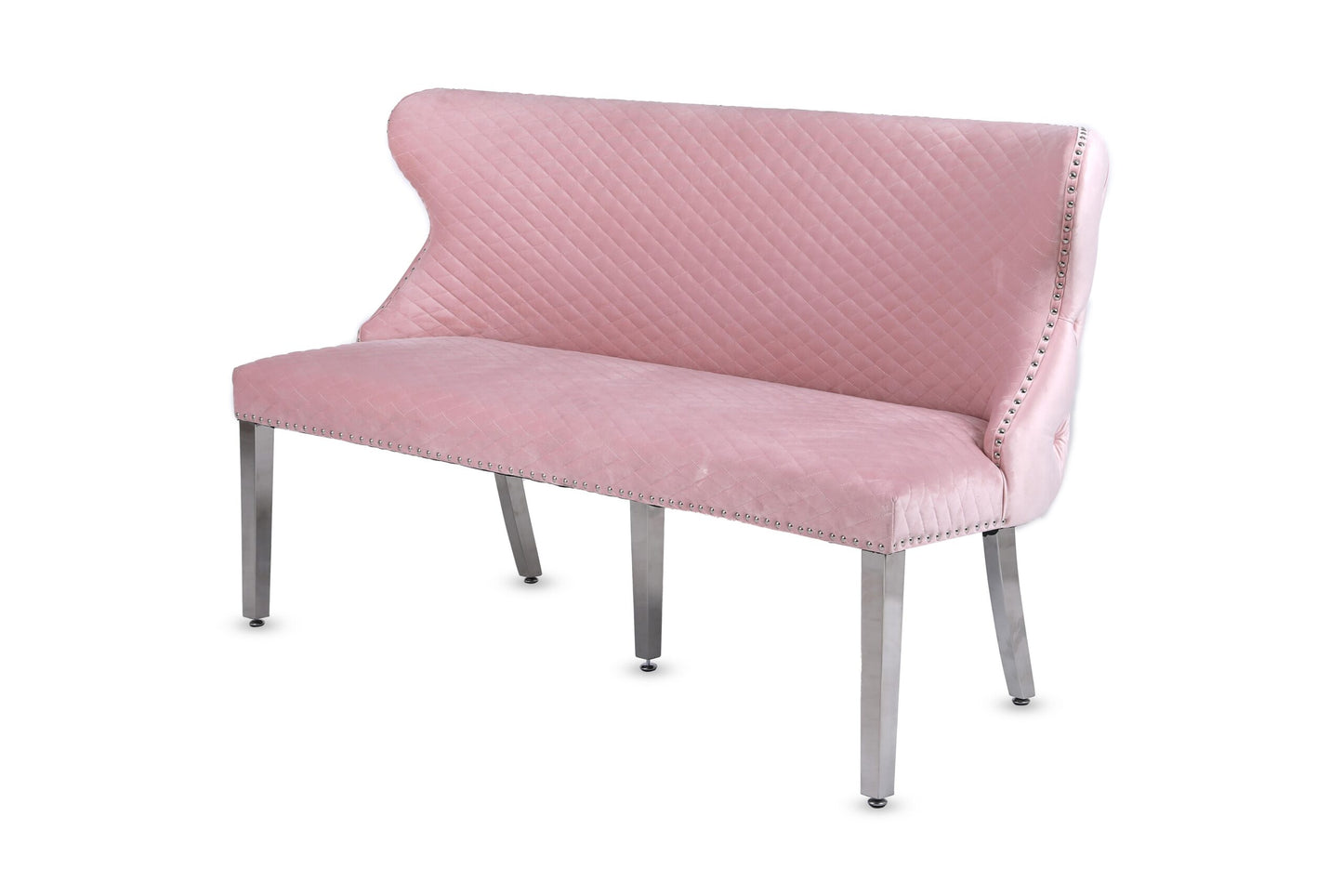 Valentina Pink Velvet Lion Knocker Bench