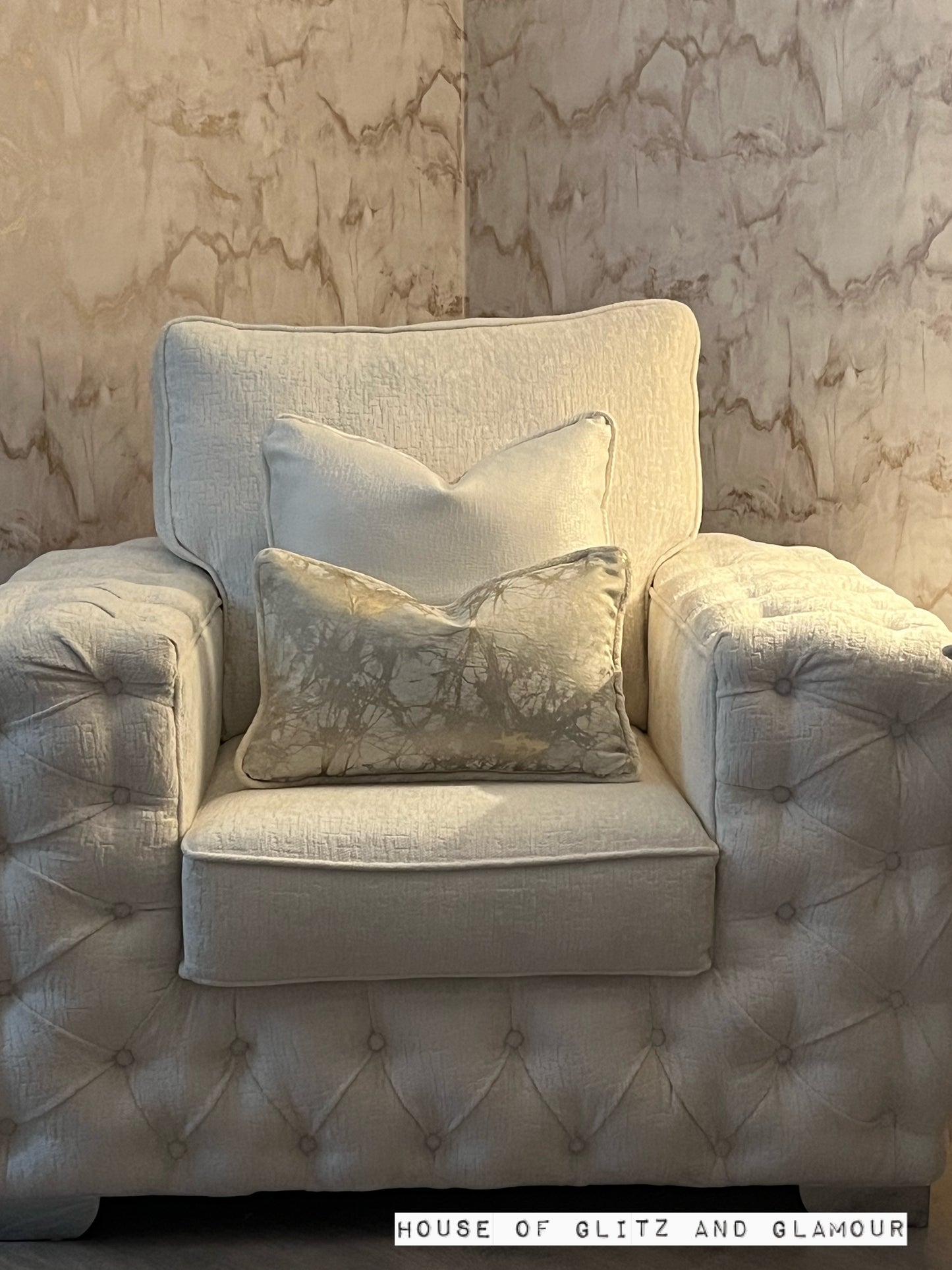 Paris Reversible Cushion in Beige / Gold